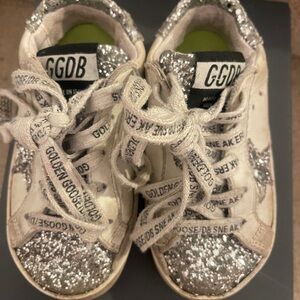 Golden Goose Kids Sneakers - Glitter Silver and White